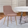 Armen Living Heidi Modern Velvet & Metal Dining Accent Chair in Blush/Gold
