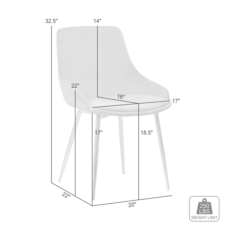 Armen Living Heidi Modern Velvet & Metal Dining Accent Chair in Blush/Gold