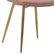 Armen Living Heidi Modern Velvet & Metal Dining Accent Chair in Blush/Gold