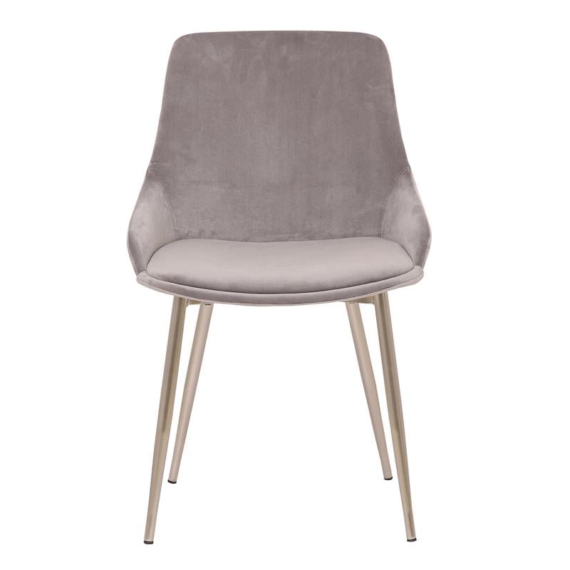 Armen Living Heidi Upholstered Modern Velvet Dining Accent Chair in Gray