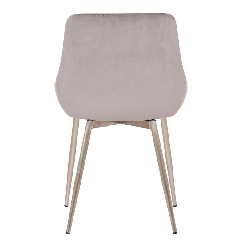 Armen Living Heidi Upholstered Modern Velvet Dining Accent Chair in Gray
