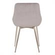 Armen Living Heidi Upholstered Modern Velvet Dining Accent Chair in Gray
