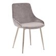 Armen Living Heidi Upholstered Modern Velvet Dining Accent Chair in Gray