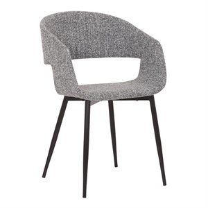 Jocelyn Gray Dining Accent Chair with Black Metal Legs