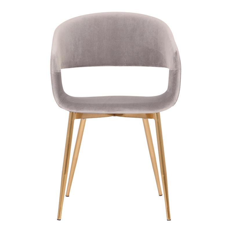 Jocelyn Gray Dining Accent Chair with Gold Metal Legs | Cymax Business