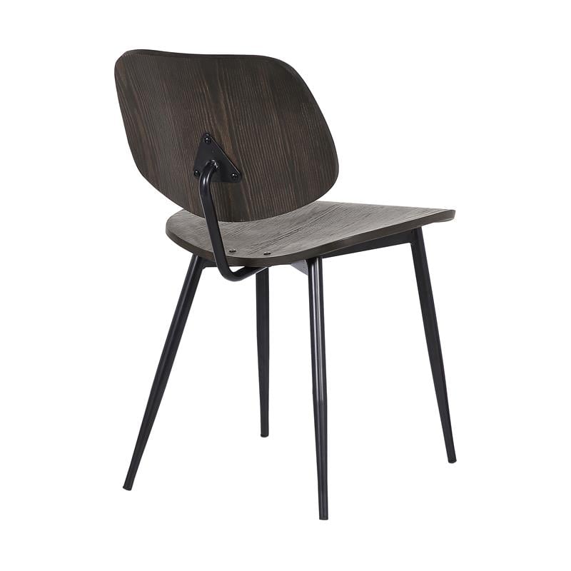Armen Living Miki Modern Wood Dining Accent Chairs in Black (Set of 2)