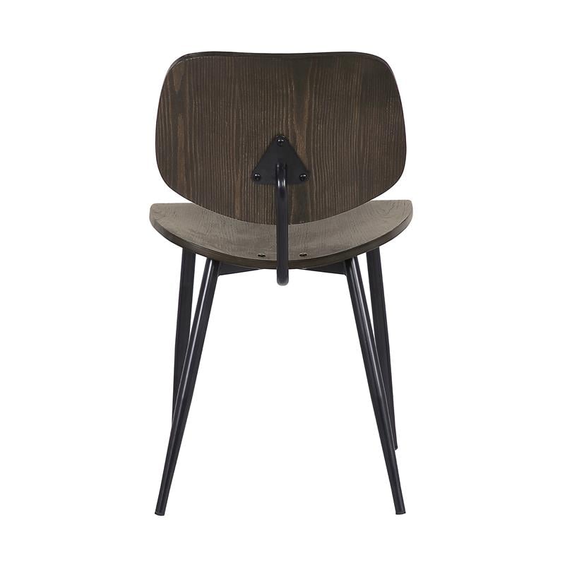 Armen Living Miki Modern Wood Dining Accent Chairs in Black (Set of 2)
