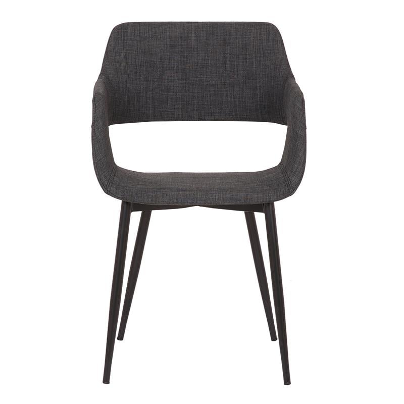 Armen Living Ariana Open Back Modern Fabric Dining Accent Chair in Charcoal
