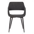 Armen Living Ariana Open Back Modern Fabric Dining Accent Chair in Charcoal