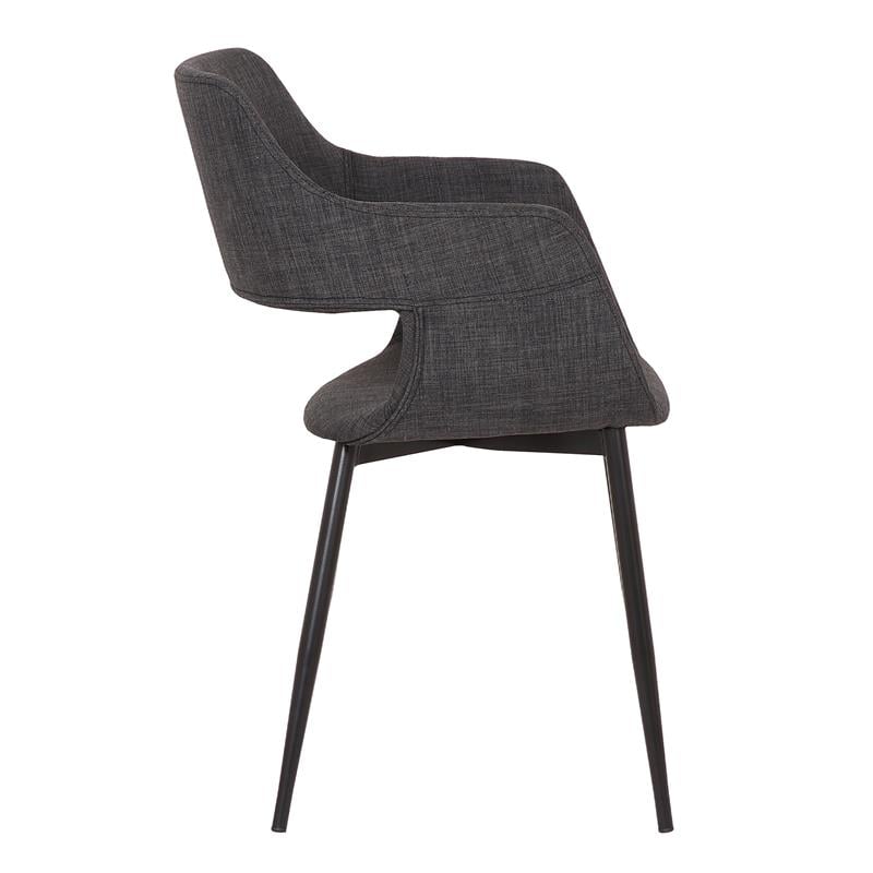 Armen Living Ariana Open Back Modern Fabric Dining Accent Chair in Charcoal