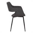 Armen Living Ariana Open Back Modern Fabric Dining Accent Chair in Charcoal
