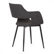Armen Living Ariana Open Back Modern Fabric Dining Accent Chair in Charcoal