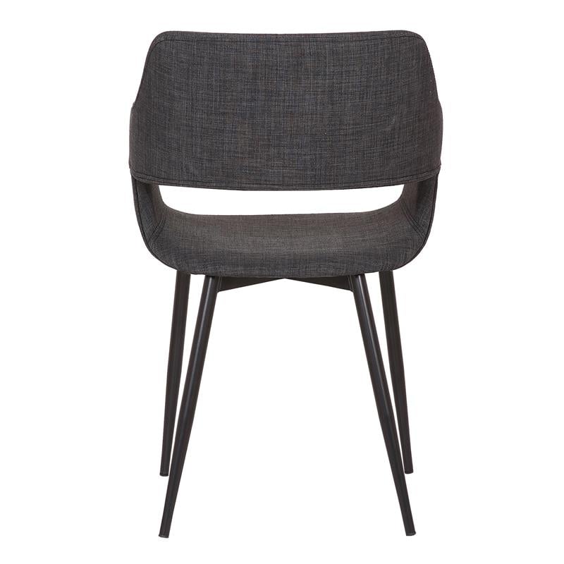 Armen Living Ariana Open Back Modern Fabric Dining Accent Chair in Charcoal