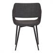 Armen Living Ariana Open Back Modern Fabric Dining Accent Chair in Charcoal