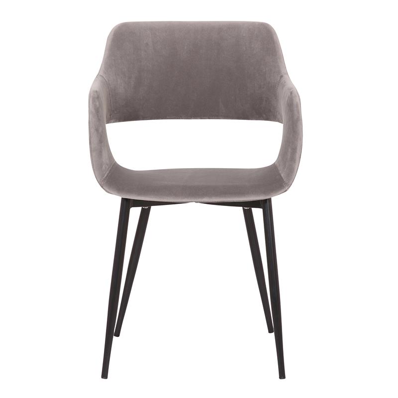 Armen Living Ariana Open Back Modern Fabric Dining Accent Chair in Gray