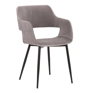 Armen Living Ariana Open Back Modern Fabric Dining Accent Chair in Gray