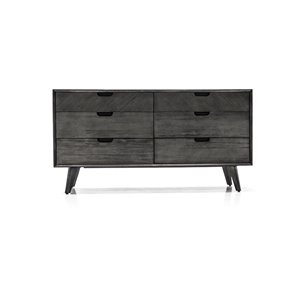 mohave mid-century tundra grey acacia 6 drawer dresser