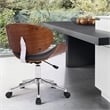 Armen Living Daphne Modern Faux Leather & Metal Office Chair in Black/Chrome