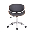 Armen Living Daphne Modern Faux Leather & Metal Office Chair in Black/Chrome