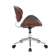 Armen Living Daphne Modern Faux Leather & Metal Office Chair in Black/Chrome