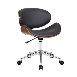 armen living daphne faux leather swivel office chair