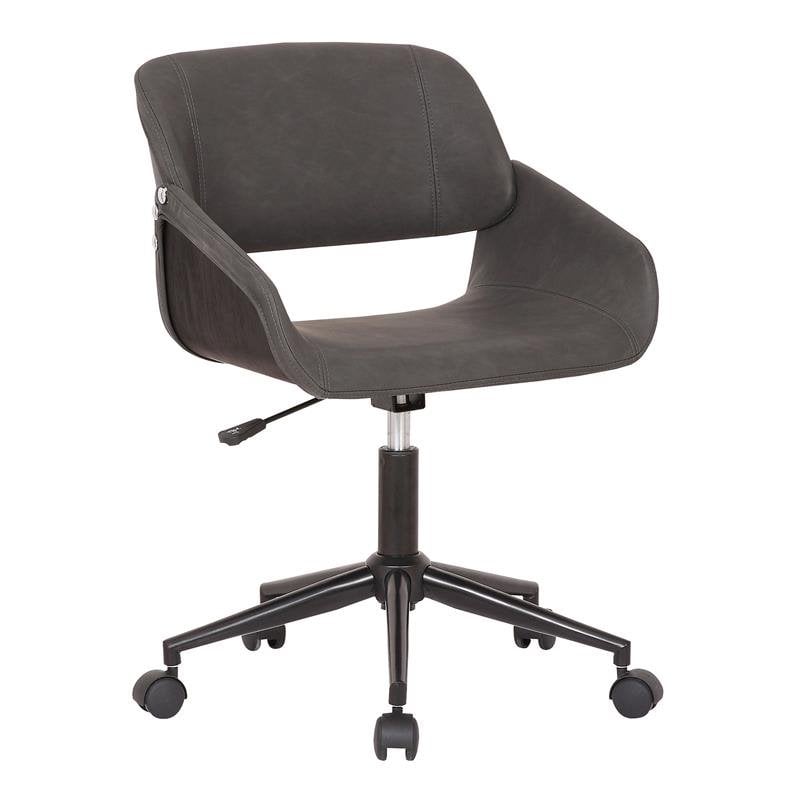 Lowell Mid-Century Gray Faux Leather Task Chair | Cymax Business