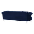 Armen Living Elegance Tufted Contemporary Velvet & Acrylic Sofa in Blue