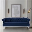 Armen Living Elegance Tufted Contemporary Velvet & Acrylic Sofa in Blue