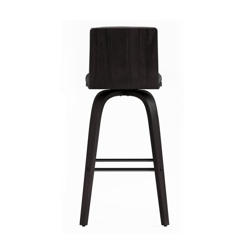 Armen Living Vienna Faux Leather Swivel Counter Stool in Gray/Brushed Black