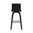 Armen Living Vienna Faux Leather Swivel Counter Stool in Gray/Brushed Black