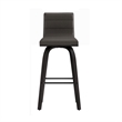Armen Living Vienna Faux Leather Swivel Counter Stool in Gray/Brushed Black