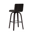 Armen Living Vienna Faux Leather Swivel Counter Stool in Gray/Brushed Black