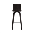 Armen Living Vienna Modern Faux Leather Swivel Barstool in Gray/Brushed Black