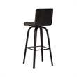 Armen Living Vienna Modern Faux Leather Swivel Barstool in Gray/Brushed Black