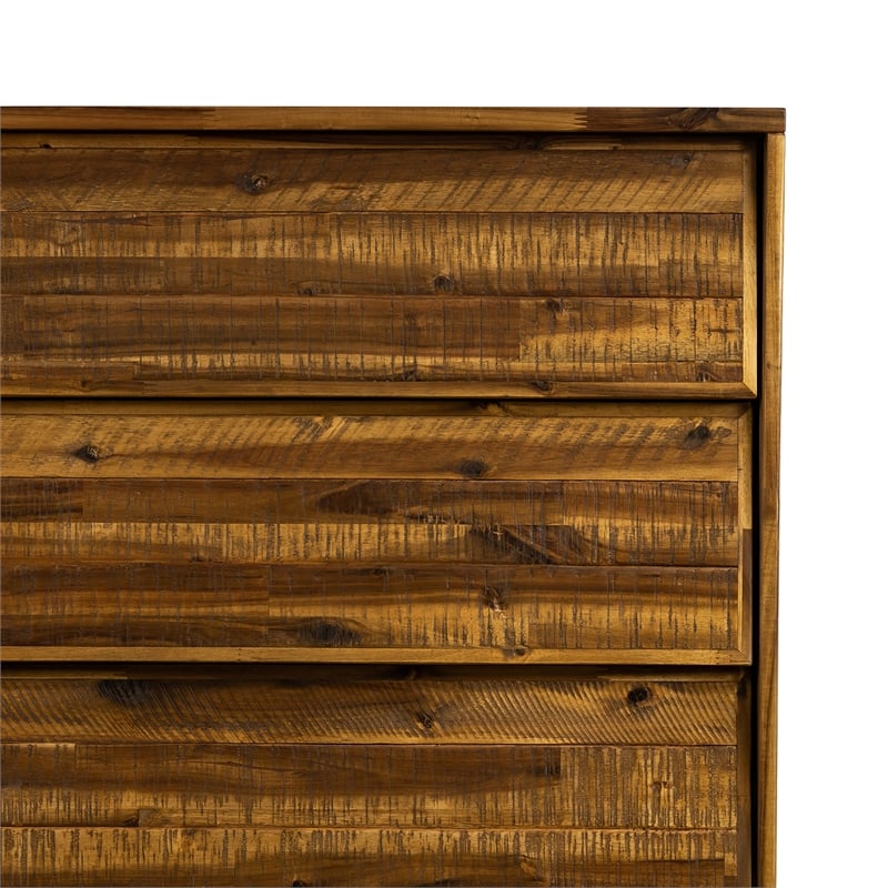 Armen Living Cusco 6-Drawer Modern Wood Dresser in Acacia Brown