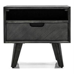 Armen Living Mohave Modern Wood Single Drawer Night Stand in Tundra Gray