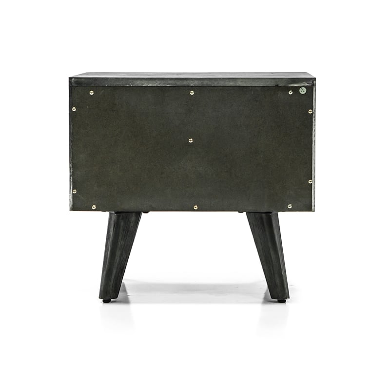 Armen Living Mohave Modern Wood Single Drawer Night Stand in Tundra Gray