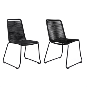 armen living shasta patio rope dining side chair (set of 2)