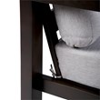 Armen Living Paradise Wood Outdoor Patio Lounge Chair in Dark Wood/Light Gray