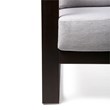 Armen Living Paradise Wood Outdoor Patio Lounge Chair in Dark Wood/Light Gray