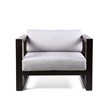 Armen Living Paradise Wood Outdoor Patio Lounge Chair in Dark Wood/Light Gray