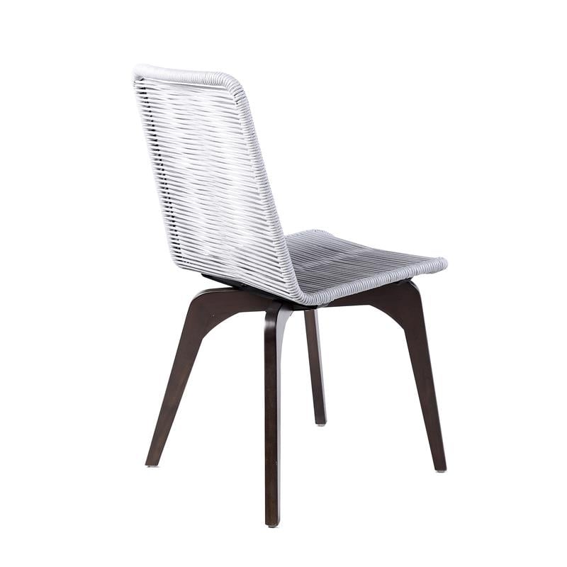 Armen Living Island Wood Outdoor Patio Dining Chair in Gray/Brown (Set of 2)