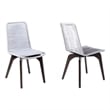 Armen Living Island Wood Outdoor Patio Dining Chair in Gray/Brown (Set of 2)