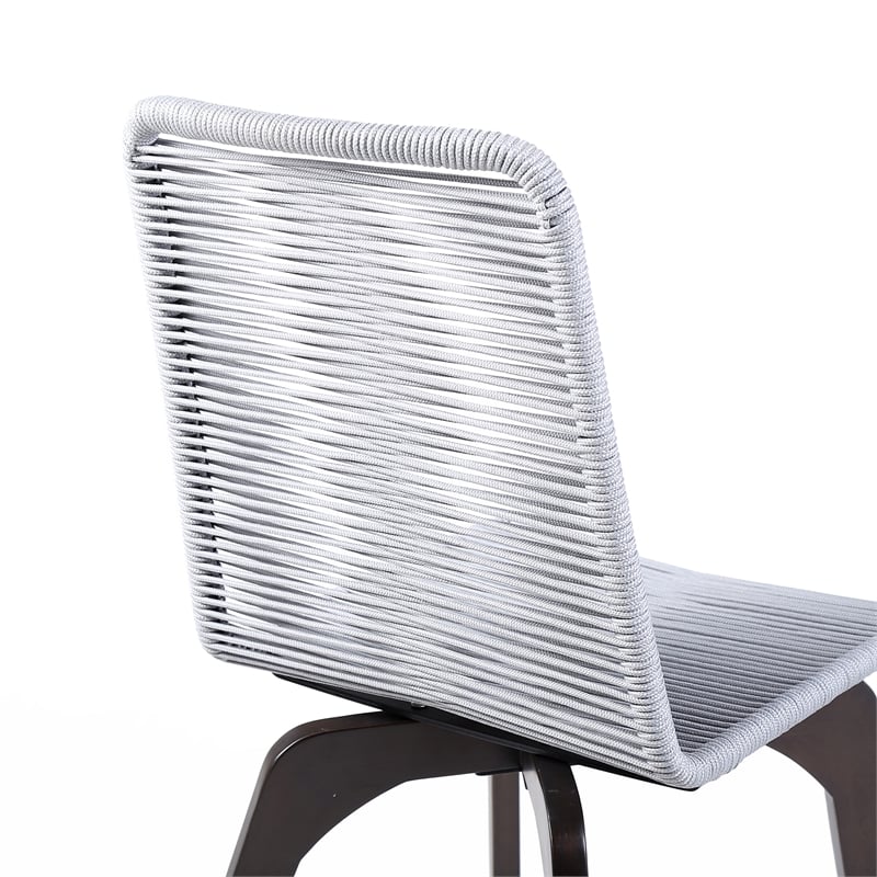 Armen Living Island Wood Outdoor Patio Dining Chair in Gray/Brown (Set of 2)