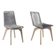 Armen Living Island Wood Outdoor Patio Dining Chair in Gray/Natural (Set of 2)
