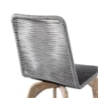 Armen Living Island Wood Outdoor Patio Dining Chair in Gray/Natural (Set of 2)