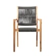 Armen Living Madsen Wood Outdoor Patio Arm Chair in Dark Gray/Natural (Set of 2)