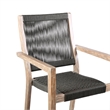 Armen Living Madsen Wood Outdoor Patio Arm Chair in Dark Gray/Teak (Set of 2)