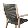 Armen Living Madsen Wood Outdoor Patio Arm Chair in Dark Gray/Teak (Set of 2)