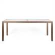Armen Living Sienna Wood and Stone Outdoor Patio Dining Table in Teak